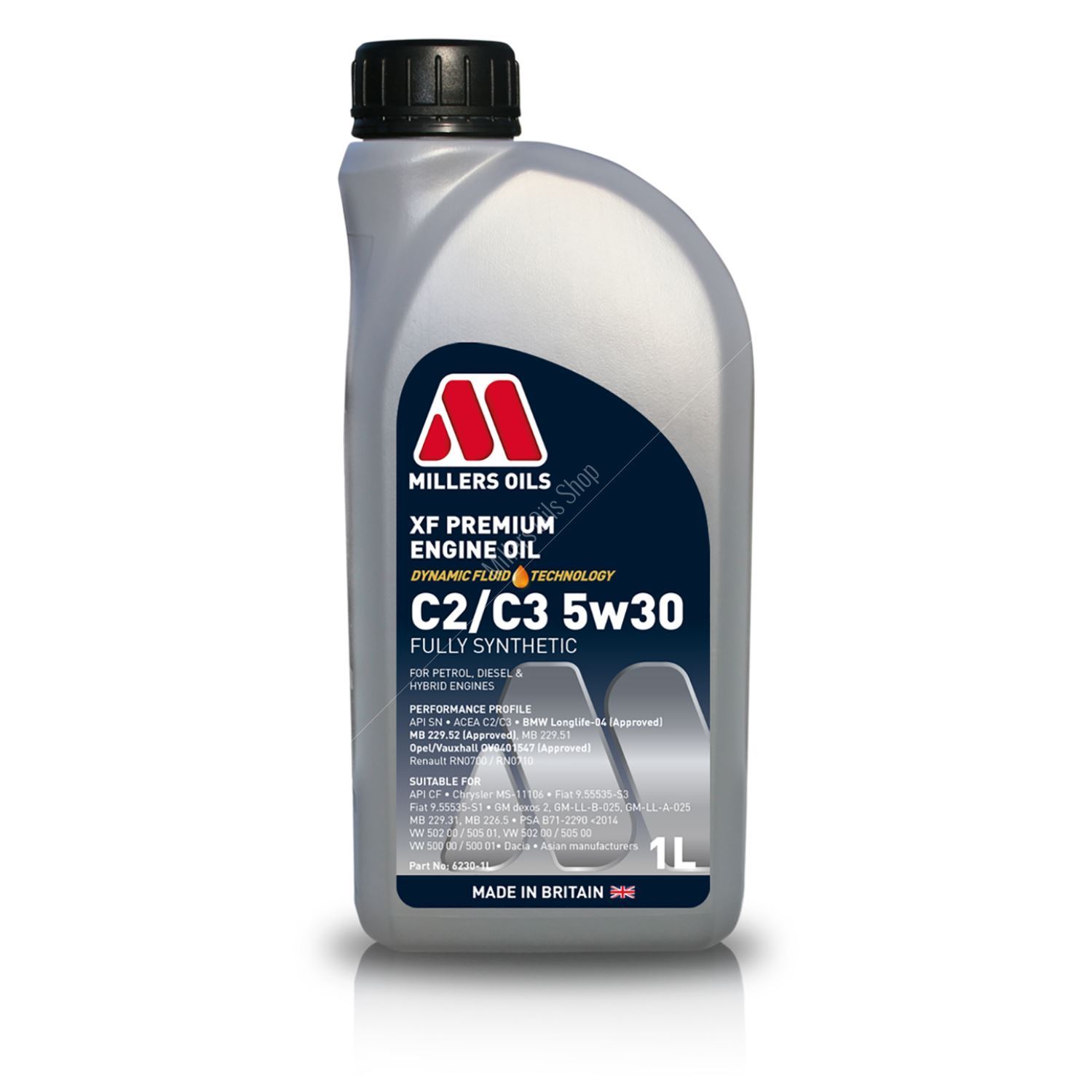 Millers Oils XF Premium 5w40 C3 SN Dexos 2 Fully Synthetic Engine Oil